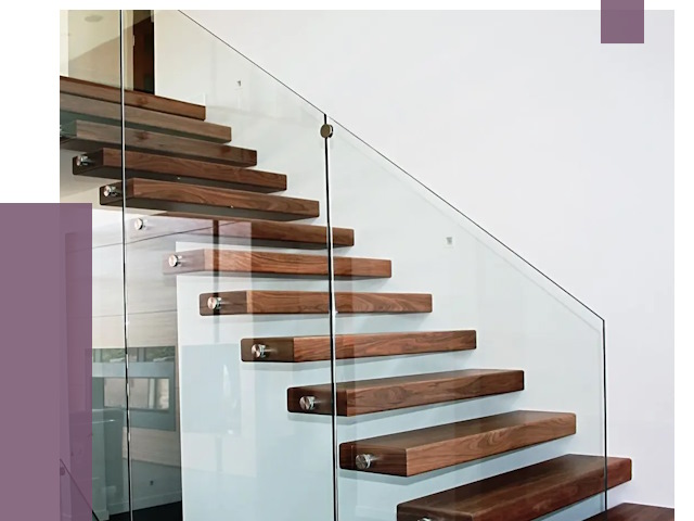 Стеклянные перила для лестницы в Лангепасе от 14645 руб.