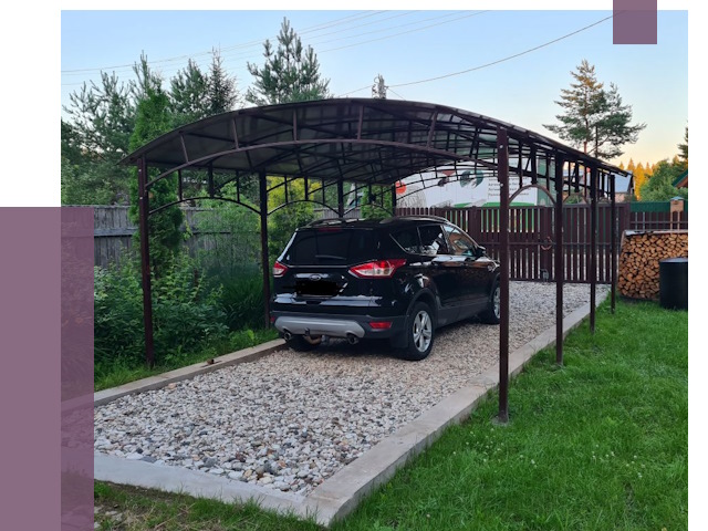 Навесы для автомобиля в Лангепасе от 12979 руб.  | ПРОЛЁТ-Лнг
