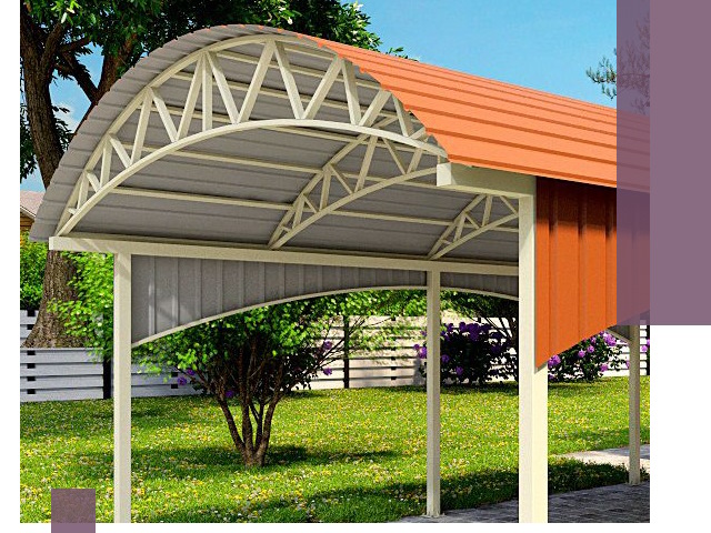 Навесы из профнастила под ключ в Лангепасе — установка и монтаж