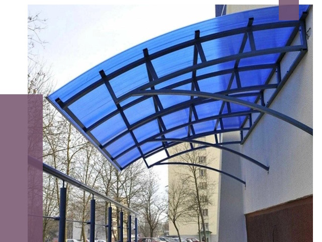 Козырьки из поликарбоната в Лангепасе от 4242 руб. под ключ | ПРОЛЁТ-Лнг