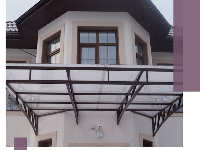 Козырьки из поликарбоната под ключ в Лангепасе