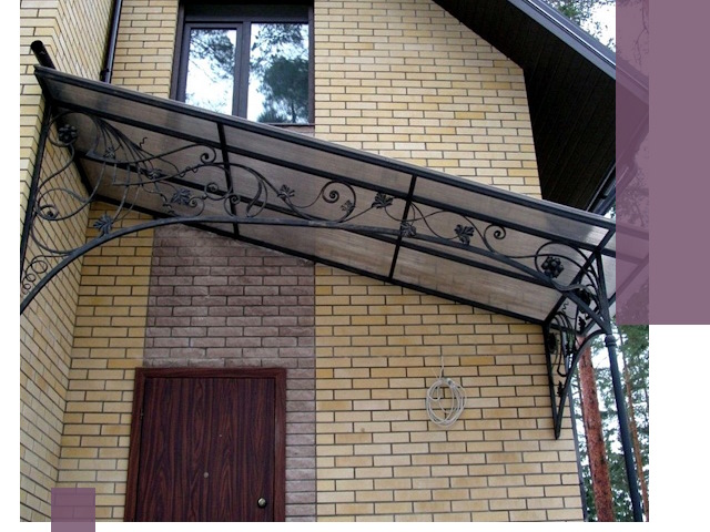 Односкатные козырьки из металла под ключ в Лангепасе