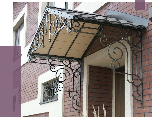 Двускатные козырьки в Лангепасе под ключ от 12625 руб.