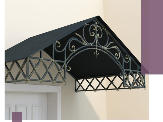 Двускатные металлические козырьки под ключ в Лангепасе